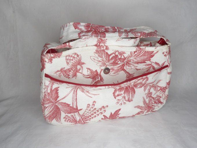 Sac baguette style toile de Jouy