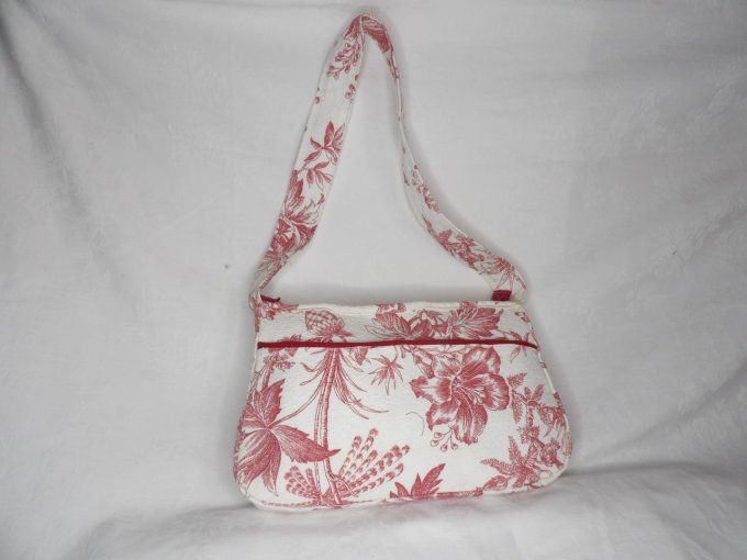 Sac baguette style toile de Jouy