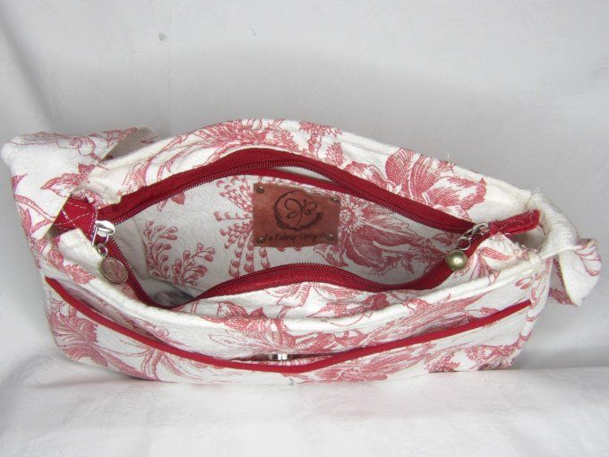 Sac baguette style toile de Jouy