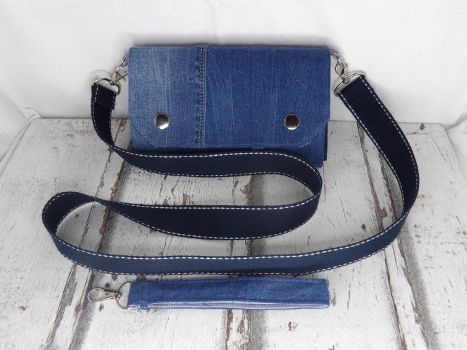 Mini sac / Portefeuille jean bleu